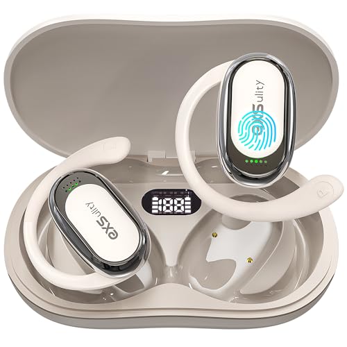 AI Translation Earbuds, OWS Real-Time Translator Earphones, 144 Languages & 8 Offline & 5 Translation Modes, 3-in-1 Open Ear Wireless Earbuds for Travel/Business, Compatible with iOS/Android(Beige)