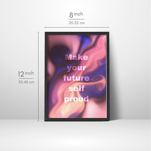 Image of Wall Framed Posters | 8x12 inch size | Motivational Quotes Posters |Inspirational inchMake Your Future Self Proud inch Photo Frame - Motivational Decor for Office, Home, and Study Space