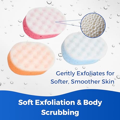 Esponja exfoliante de ducha corporal de doble cara con masaje suave pack de 12 3