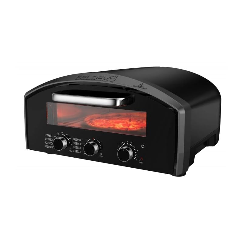 Four à pizza électrique BELDEKO Donato – 450 °C, 2140 W – cuisson 90 secondes – 8 modes + manuel – pierre réfractaire 33×33 cm – pelle à pizza incluse