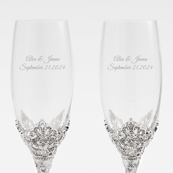 THINGS REMEMBERED Fifth Avenue Toasting Flutes Set (Free Customization)