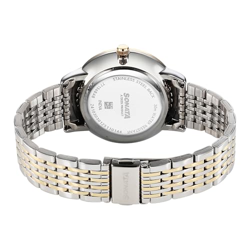 Image of Sonata Quartz Analog White Dial Metal Strap Watch for Men