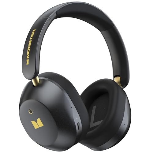 Monster Persona 6th ANC Active Noise Cancelling Headphones, Bluetooth Headphones Over Ear with 60H Playtime, 3 EQ Modes, Bluetooth 6.0, HiFi Stereo Audio, Wireless Headphones for Work Travel, Black
