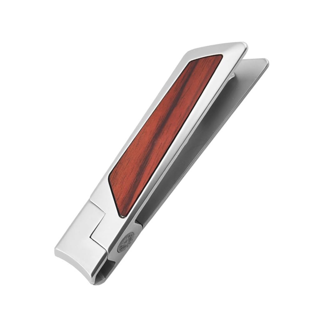 Coupe-ongles grande ouverture manche en bois bouton-poussoir portable anti-projections