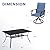VICLLAX 7 Pieces Outdoor Dining Set, Patio Furniture Set of 6 Patio Swivel Dining Chairs and Rectangular Patio Table with Storage Shelf, Navy Blue Chairs & Black Tabletop
