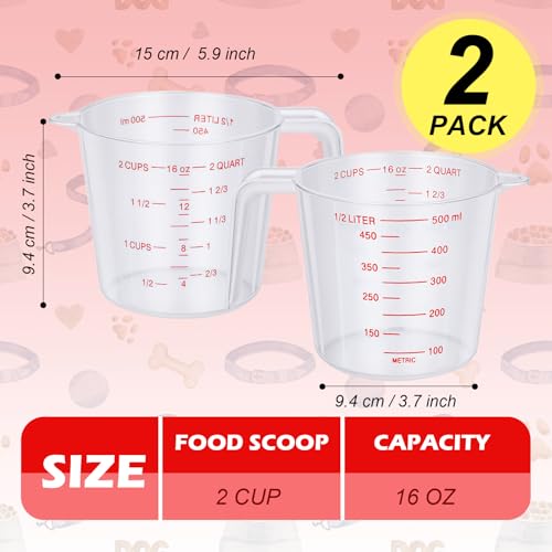 2 Pzas Vaso Medidor Plástico 2 Tazas para Alimento Mascotas miniatura 3