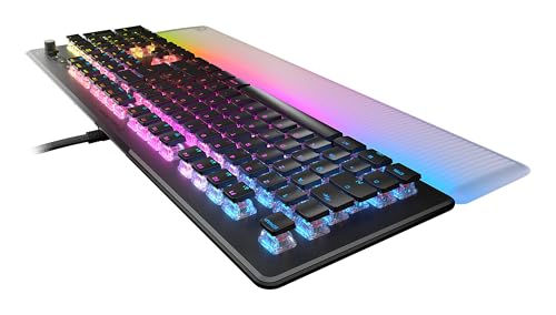 Turtle Beach Vulcan II Max - Clavier de Jeu Optique et Mécanique pour PC, Touches Rétro-éclairées RGB Personnalisables Repose-Poignets, Interrupteurs Titan II, Plaque en Aluminium, Noir