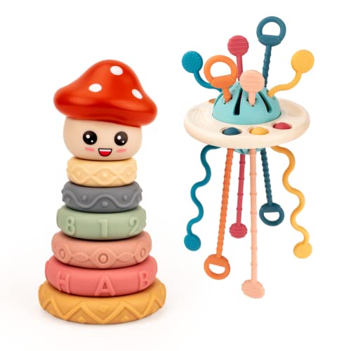 Image of COVTOY Baby Toy Montessori Toys for 18+ Months, Travel Pull String Toy for 12-18 Months, Developing Fine Motor Skill, Multi-Sensory Activity Toy for 1 Year Old, Birthday Gift for Toddlers