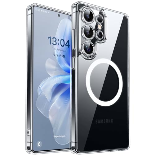 CANSHN Designed for Samsung Galaxy S25 Ultra Case (2025) [Full Camera Protection] [Compatible with Magsafe], Crystal Clear