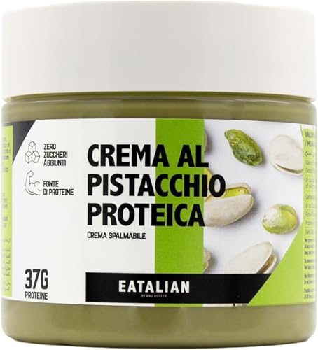 Image of EATALIAN by AMZ BETTER Protein Pistachio Cream 7 oz /200 gr, Natural Spreadable Pistachio Cream, Made in Italy Protein Pasta, Sweet Taste Ideal on Bread and Dubai Chocolate