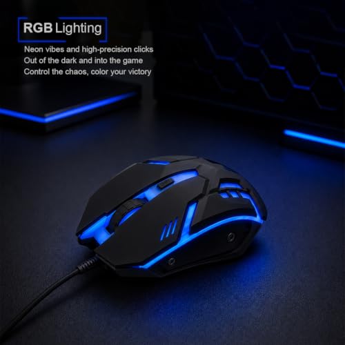 Image of iVOOMi Wired Gaming Mouse for Laptop & PC, Adjustable DPI up to 1500, Hi-Optical Tracking with 150cm Cable, High Precision Sensor, Plug and Play, Perfect for Windows, MacBook, Linux & Android