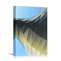 Canvas Wall Art White Building Pattern Abstract Architecture & Maps Building Chic Home Office Photography - 12x18 inches