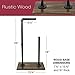 Excello Global Products Toilet Paper Holder Stand: Free Standing Toiler Paper Dispenser Bathroom Organizer with Reserve Storage. Industrial Cast Iron Pipe with Stained Woodnen Base. Size: 28