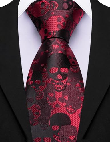 Image of Barry.Wang Silk Ties for Men Fun Necktie and Tie Clip Set for Wedding Party Business Formal Extra Long