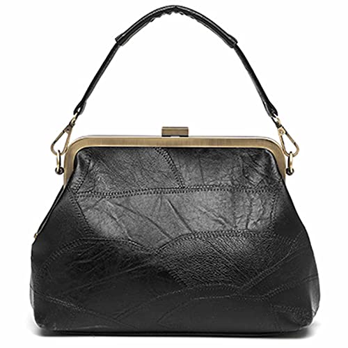 Bolso de mujer retro tipo tote en cuero PU miniatura 3