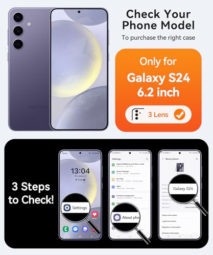 Image of CANSHN Designed for Samsung Galaxy S24 Case [Full Camera Protection] [Compatible with MagSafe] Translucent Matte Shockproof Protective Phone Cover 6.2 Inch - Black