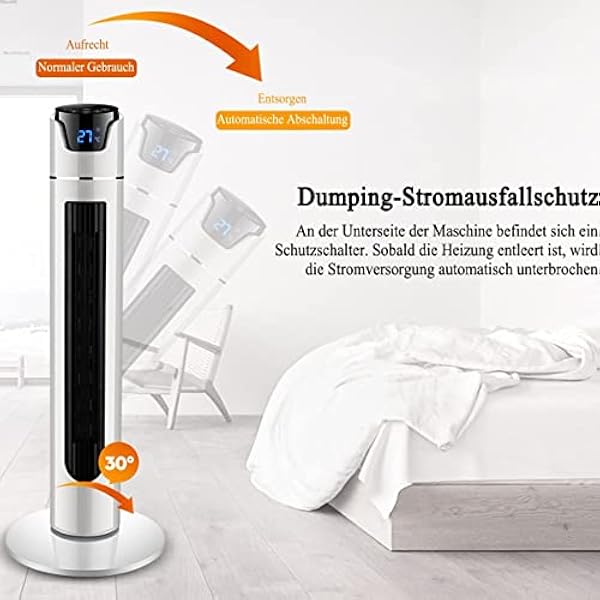 Riscaldatore elettrico in ceramica, termoventilatore 3 livelli di calore 45/1000/2000 W Riscaldatore elettrico a convettore mobile con termostato, termostato riscaldatore, riscaldatore elettrico per