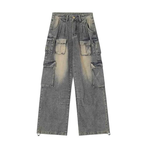 BXCNCKD Women's Casual Pants Y2K Denim Pants Hip-hop Multi Pocket Workwear Jeans Women's Wide Leg Loose Jeans2
