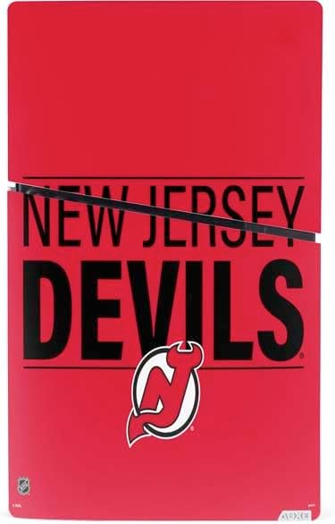 Skinit Decal Gaming Skin Compatible with PS5 Slim Digital Edition Bundle - Officially Licensed NHL New Jersey Devils Lineup Design