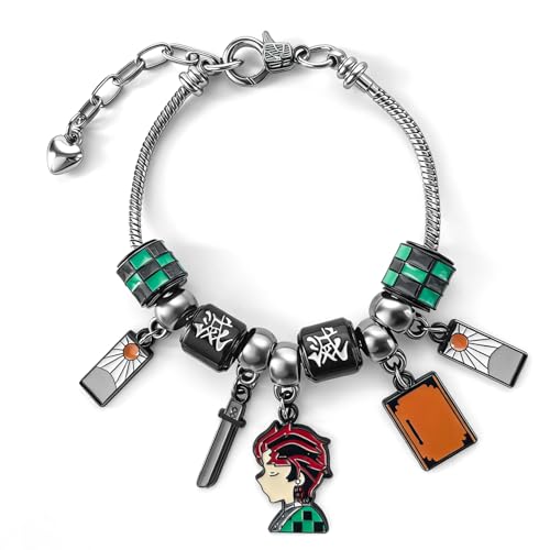 Pulseras de anime Slayer ajustables que no dañan la piel para seguidores de Tanjiro e Inosuke