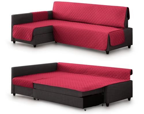 Milica Gepolsterter Bezug kompatibel mit IKEA Friheten Ecksofa | Waschbarer Schutz in elegantem Design | Für Linke oder rechte Chaiselongue geeignet | Für Haustiere und Kinder geeignet | Farbe Rot