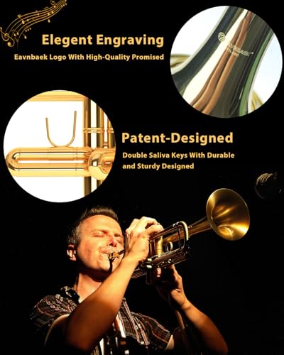 bb standard trumpet set for beginner or advanced student brass student trumpet instrument with hard case cleaning kit 7c mouthpiece and gloves gold