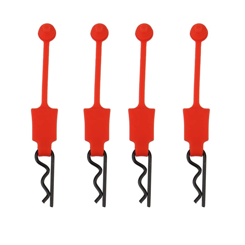 4Pcs Rubber Car Body Clip Retainer Shell Fixed Buckle Lock for 1/10 ARRMA Senton Granite Typhon Traxxas Slash UDR(Red)