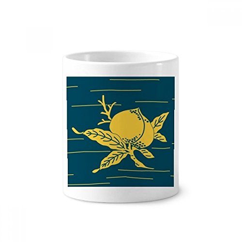Tasse en céramique jaune Peach 350ml pour brosse à dents et crayons
