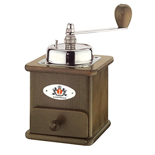 Zassenhaus Brasilia Coffee Mill, Beechwood Manual Coffee Bean Grinder, Traditional Hand Crank Coffee Mill (Dark)