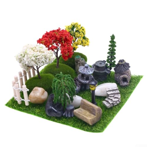 Decora tu espacio con un juego completo de 26 accesorios de jardín mini zen