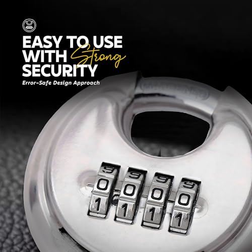 Image of Amazon Basics Number Locks for Door |Combination Lock Padlock Secure Number Lock | Multi-Purpose Lock for Home, Office, and Outdoor Use, Silver (Pack of 1)