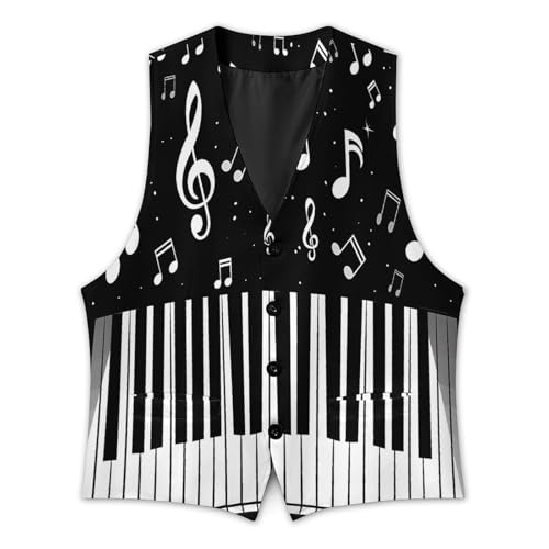 Musical Piano Keys Mens Suit Vest Waistcoat Formal V Neck Business Dress for Wedding Party4