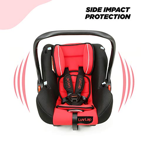 LuvLap-4-in-1-InfantBaby-Car-Seat-Carry-Cot-with-Canopy-0-to-15-Months-Red