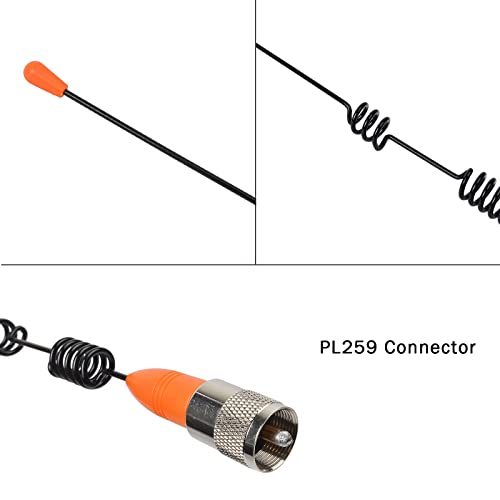 Image of TWAYRDIO 13.6 inch VHF Antenna for Marine Radio, VHF Radio Marine Antenna PL259 Base with 16.4ft RG58 Coax Cable, U-Bolts and L-Bracket for Uniden Cobra Standard Horizon Marine Radios