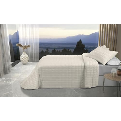 Colcha bouti Ondas Pierre Cardin alta sofisticación para cama 150 beig 4