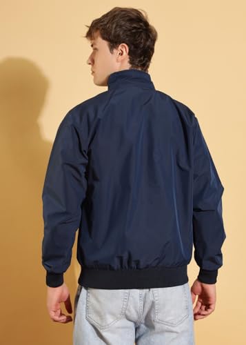 Image of Dollar Men's Polyester Solid Windcheater Jacket With Zipper Pockets