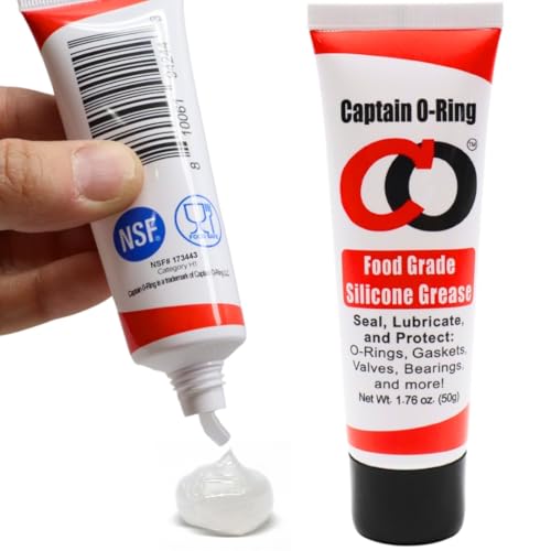 Captain O-Ring - NSF Food Grade Silicone Lubricant Grease for O-Rings, Seals, Gaskets, Pumps, Pool Spa, Plumbing, Faucets, Valves, More (1.76oz, 50g)