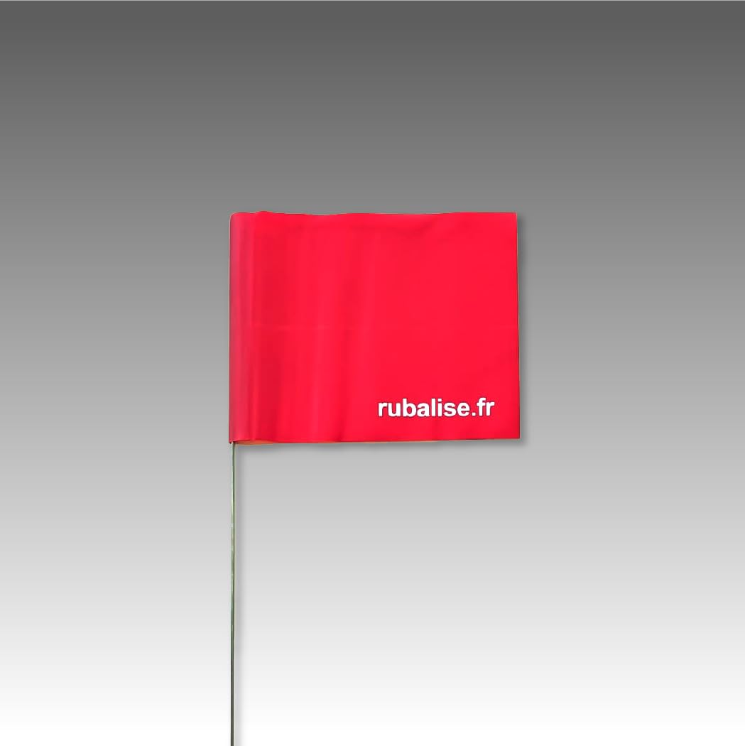 Piquet Drapeau de signalisation 75 cm Tige Acier - Lot de 100 - PVC