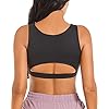 Push up Sports Bra for Women Sexy Hollow Crop Tops with Removable Cups Yoga Workout Fitness Yoga Bra Medium Support Black Medium
