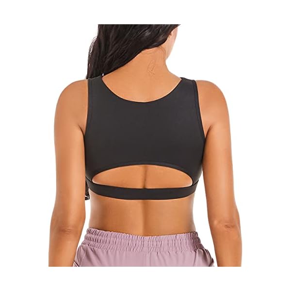 Push up Sports Bra for Women Sexy Hollow Crop Tops with Removable Cups Yoga Workout Fitness Yoga Bra Medium Support Black Medium