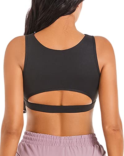 Betaven Push-up Sport-BH für Frauen Sexy Hollow Crop Tops mit abnehmbaren Cups Yoga Workout Running Medium Support Bra – Bild 4