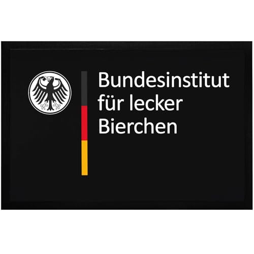 MoonWorks Fußmatte Spruch Bier Lustig Bundesinstitut für lecker Bierchen Geschenkidee Biertrinker Bierliebhaber Schwarz 60x40cm