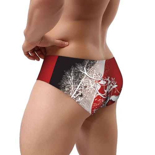 (Christmas Magic Print) Men's Triangle Briefs, Soft Sexy Comfortable Breathable Underwear for Men-3