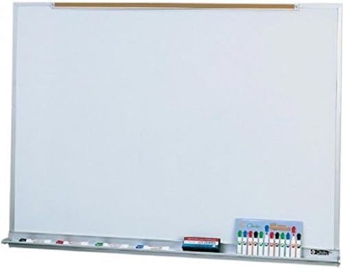 Deluxe 4' H x 6' W Wall Mounted Magnetic Whiteboard Map Rail: With Map Rail