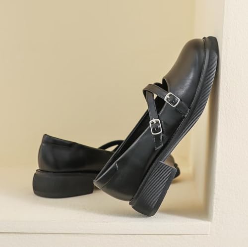 TN TANGNEST Womens Mary Jane Shoes Round Toe Hollow Strap School School Uniform Dress Shoes3