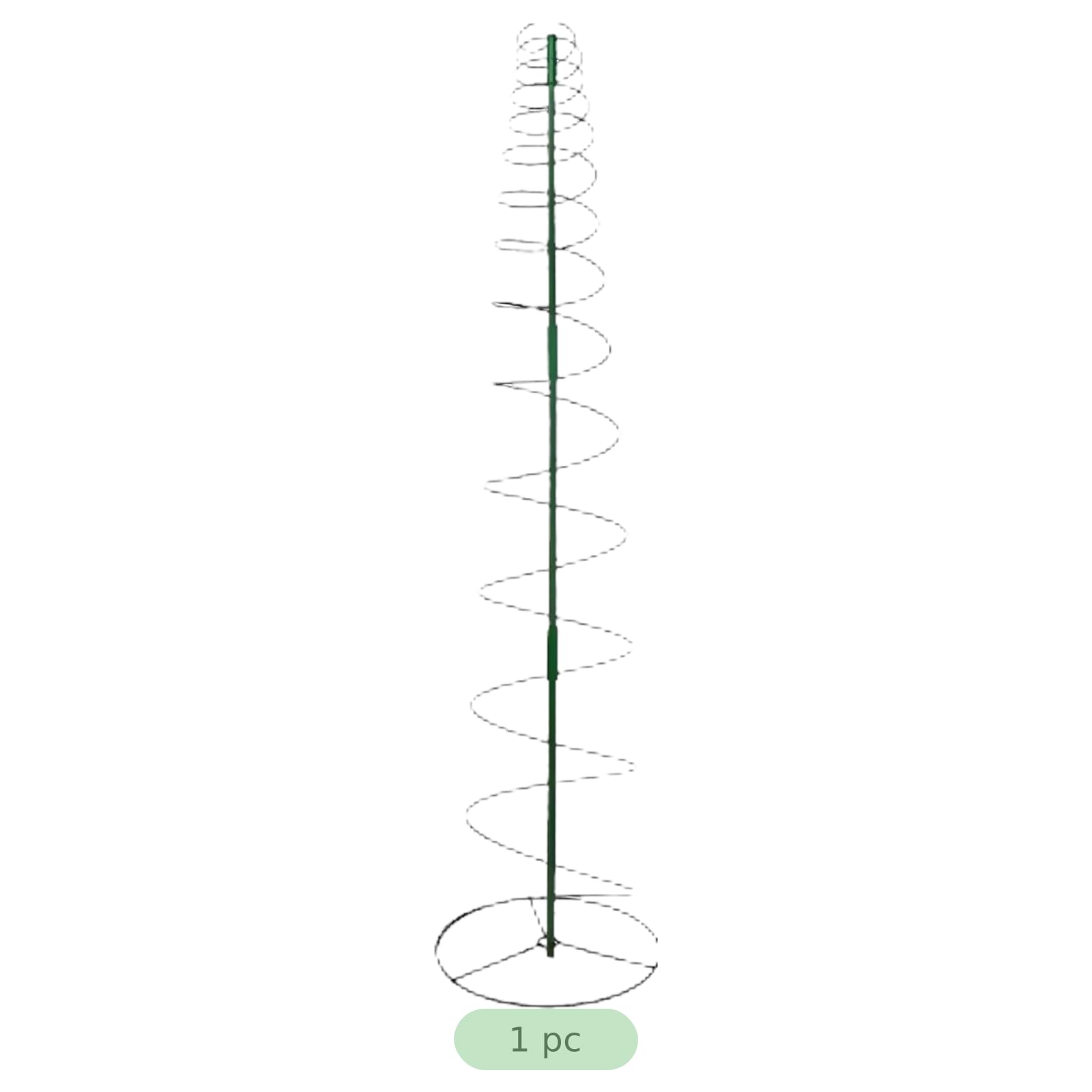 Erbsenrankhilfe, verstellbar von 18,4 bis 53,6 in, grüne Rankhilfe für Garten, 12,2 in Sockel, spiralförmiger Metall Kletterpflanzenkäfig für Topf Ranken, Stütze für Gurken und Blumen