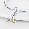 TINSLO Charm Anhänger Damen Buchstabe A für Armband 925 Sterling Silber Charms Beads passend für Pandora Armband und Halskette, Kompatibel mit Europäischen Armbänder für Frauen Mädchen #1