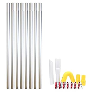 Equip2clean Gutter Cleaner Aluminium Cleaning Pole Kit, Lightweight Modular System Designed for Use with Gutter Vacuum Equipment for Wet and Dry Elevated Exterior Cleaning Tasks, 32ft