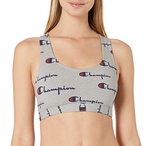Champion LIFE Women's The 029 Reissue Bra - Multi Scale Script AOP Bra, Script Multi Oxford Grey, X Large