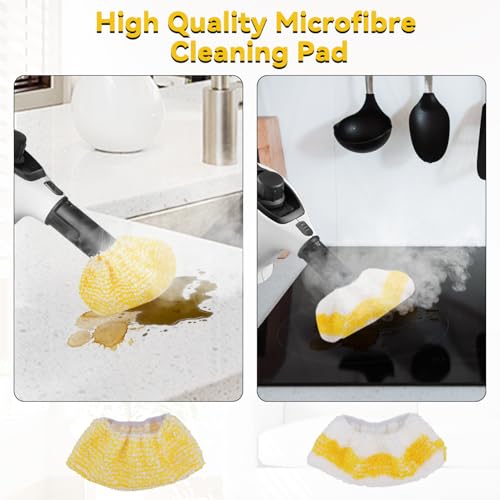 14 Stück Dampfreiniger Zubehör Tuchset Kompatibel für Kärcher EasyFix SC 1, SC 2, SC 3, SC 4, SC 5 Dampfreiniger, 4 Mikrofaser Bodendüse, 4 Handdüsentüch, 4 Rundbürsten, 2 Fugenbürsten